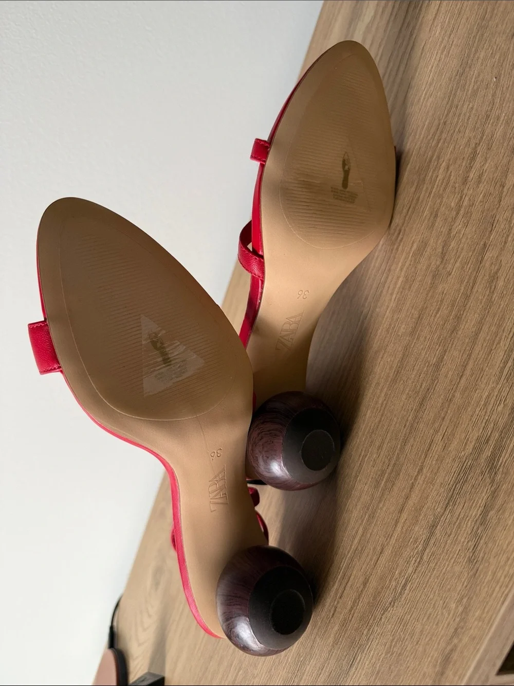 Zara Red Strappy Slingback Heels